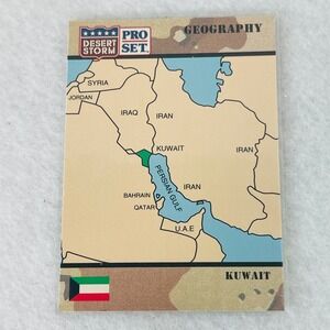 1991 Pro Set Desert Storm Kuwait Geography Trading Card 31 Vintage Military